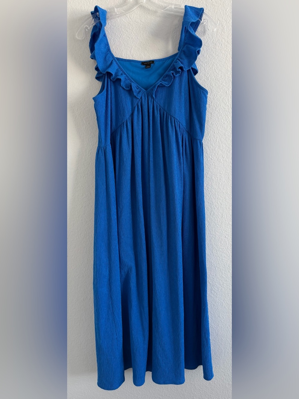 Ann Taylor Ruffle Sleeveless Midi Dress